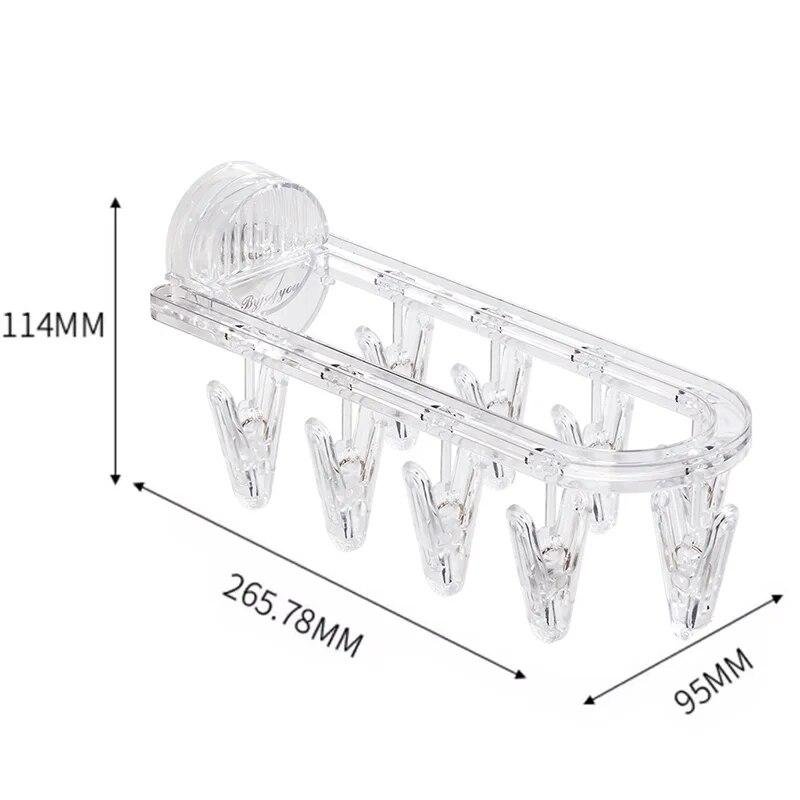

1 шт. сушилка для ванной на присоске, складная сушилка для носков, бытовая вешалка для одежды, многозажимная сушилка для носков, артефакт