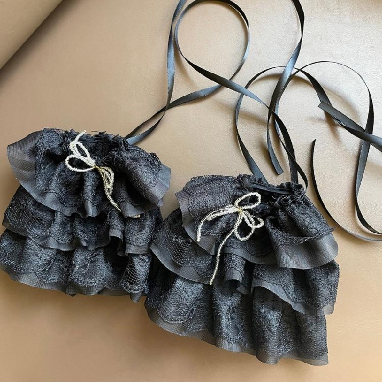 Fashionable Nostalgic Lace Detachable Arm Covers Comfortable Wear For Elegant Dress Event And Photo Shoots