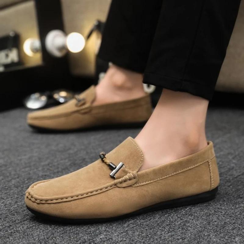 Fashion Sneakers Khaki Slip-on Summer Casual Shoes for Men British Style Vulcanize New In Classic Original Luxury Sale Designer Man Shoe