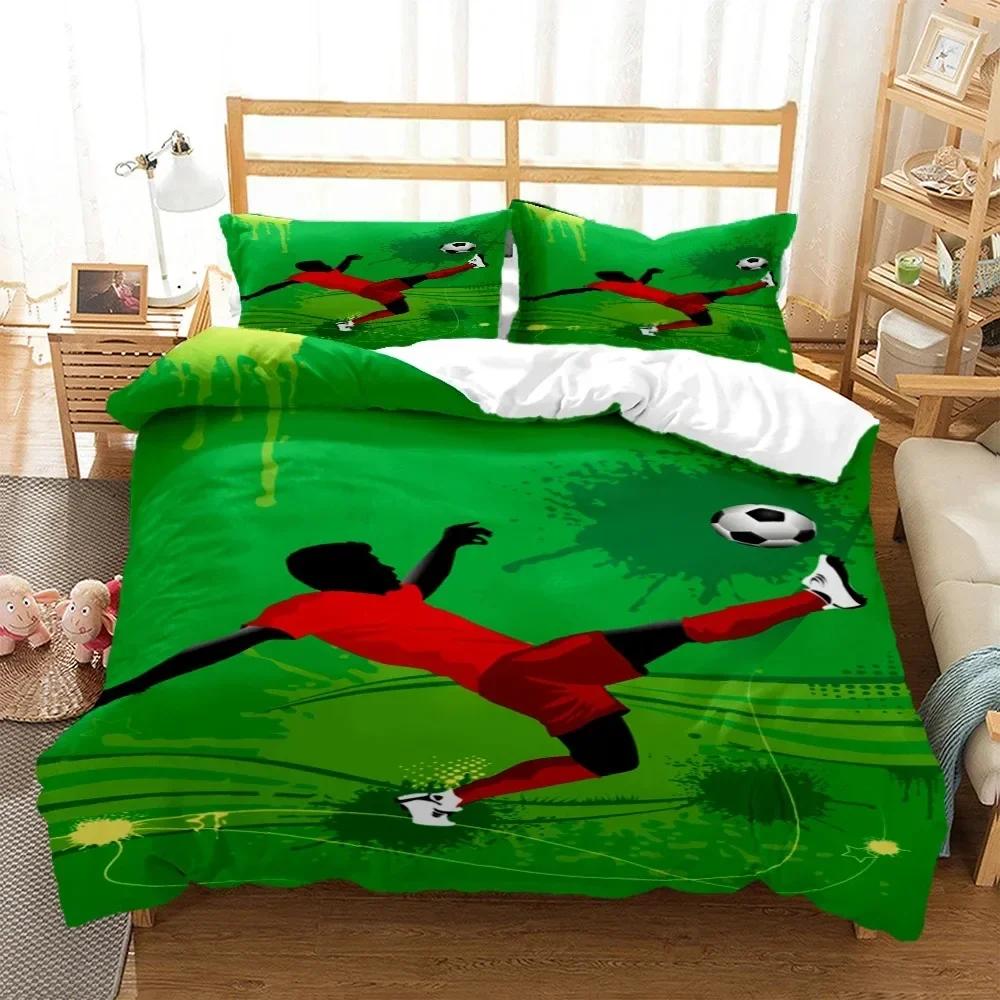 Soccer Cover Digital Polyester Comfortable Duvet Quilt Cover Pillowcase Bedding Set Children Bedroom Decoration Home Textile