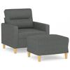 VidaXL Fauteuil avec repose-pied Gris foncé 60 cm Tissu, canapé, fauteuil, fauteuil TV, canapé simple, siège, canapé relax, 3201066