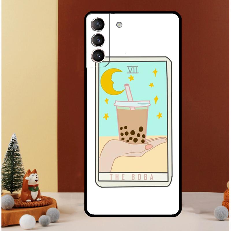 CAKE COFFEE The Boba Tarot Card Case For Samsung Galaxy S23 S24 Ultra S8 S9 S10 S22 Plus Note 10 20 Ultra S20 S21 FE Cover