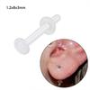 Transparent C-Shaped & L-Shaped Curved Glass Nose Rings - Invisible Piercing Jewelry