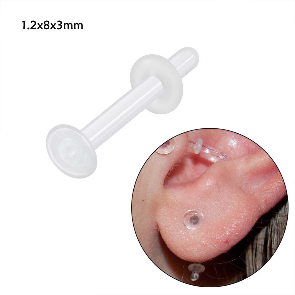 Transparent C-Shaped & L-Shaped Curved Glass Nose Rings - Invisible Piercing Jewelry