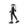 Li Ning Fitness Series Solid Color Mid Waist Versatile Breathable Sports Long Pants Women bottoms Black AULV040-3