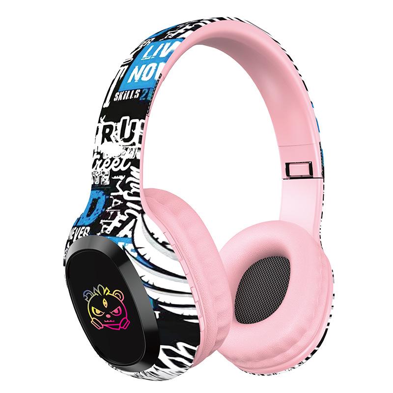 Graffiti P95 LED Head-mounted Bluetooth Earphones with Long Battery Life - True Wireless for Sports and Music