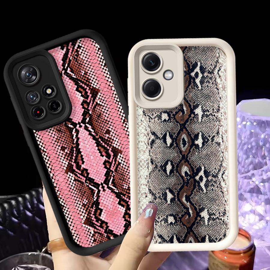 Phone Cover Case for Xiaomi Poco F8 C50 X3 NFC C61 X3 Pro C51 Snake Skin Pattern