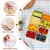 1pc Large 8-Compartment Transparent Snack Box with Lid and Handle,Portable with Grip, Ideal for Lunch, Parties, Camping