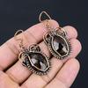 Beautiful Smoky Topaz Gemstone Handmade Pure Copper Wire Wrapped Earring Jewelry