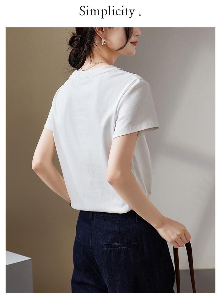 Letter printed round neck short sleeved T-shirt for women in 2026 summer casual versatile pullover top
