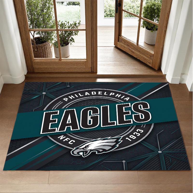Philadelphia Eagles Design Crystal Velvet Rug Soft Decorative Mat for Bedroom Entrance