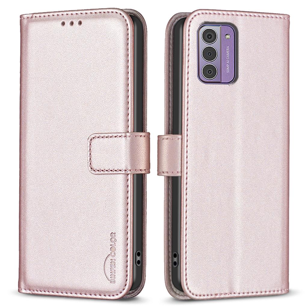 BINFEN COLOR BF17 Cell Phone Cover for Nokia G42 Wallet Stand TPU+PU Leather Phone Case