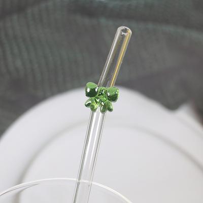 1 Stück 8 mm Glasstrohhalm, wiederverwendbare Trinkhalme, süßer Schmetterling, hitzebeständiger Strohhalm für Festivalpartys, Hochzeiten, Cocktailbars und Strände