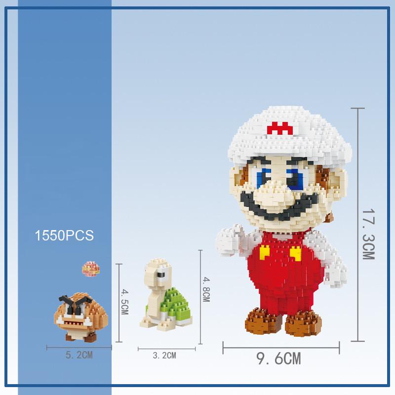 Scene Raccoon Mario Building Blocks Ornament - Educational DIY Interlocking Toy Gift.