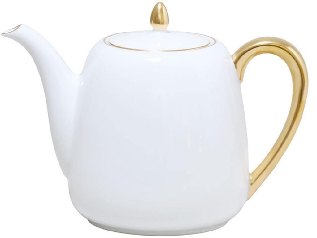 Okura Art Pottery Gold Line (Coupe Shape) Pot, Approx. 800cc, Made in Japan, 36B/1001