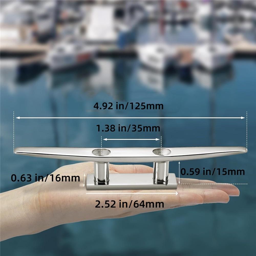Boat Cleat Flat Top,316 Stainless Steel Boat Dock Cleats,Rope Cleat,Dock Cleats with Screws for Marine or Nautical Decor and Dock Cleat Decorative