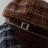 Damen Schiebermütze im koreanischen Stil mit Karomuster - Trendig und vielseitig für Herbst/Winter