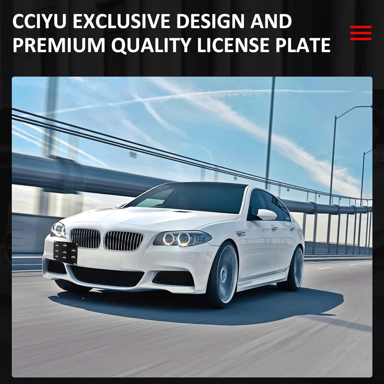 

cciyu Кронштейн для крепления переднего номерного знака на буксировочный крюк - для BMW Держатель кронштейна номерного знака Совместим с 2007-2013 для BMW для E92 для E93 3-й серии