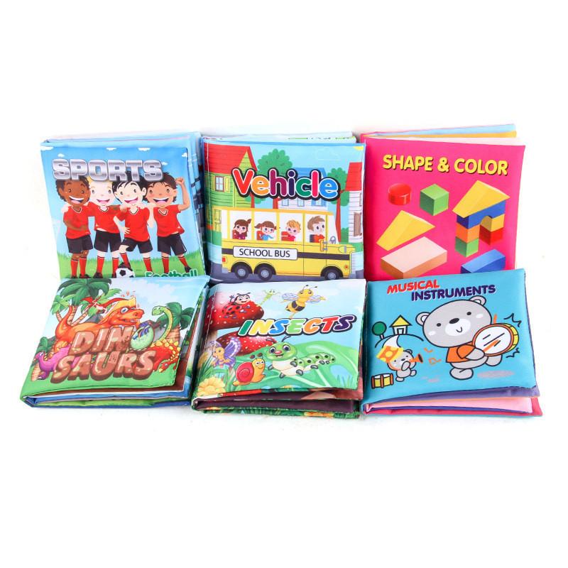 Baby Early Education English Enlightenment Cloth Book With Tear-resistant And Sound Paper Traffic Vehicles Children's Cloth Book