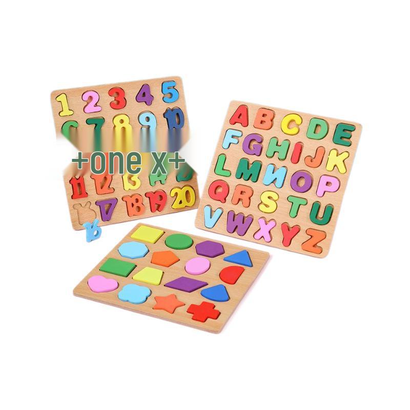 Building Blocks Puzzle for Number & Letter Recognition, Educational Toys, Hand-Grip Board for Children 2 Years and Up.