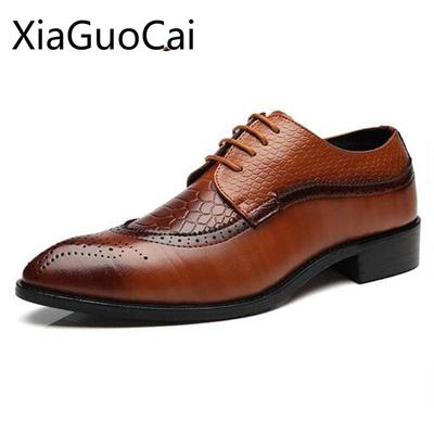 Fashion Fashion Oxfords Retro Brand Men Dress Shoes Spring and Autumn Male Formal Shoes Pointed Toe Business Shoes Drop Shipping