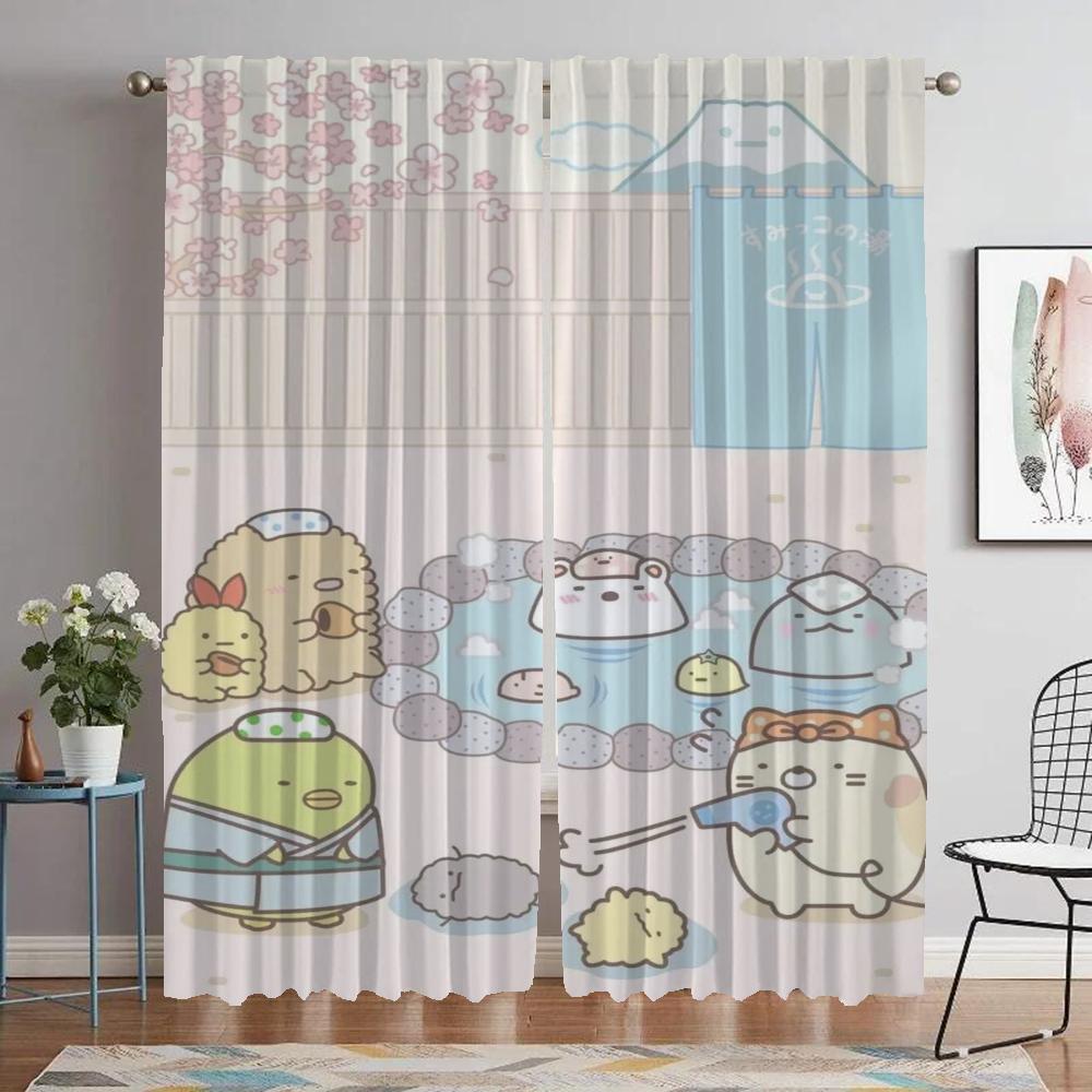 Curtains for Living Room Curtain for Room 2 Panel Sumikko Gurashi Halloween Decoration Home Interior Curtains Partition Shades