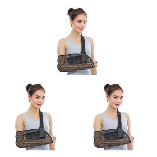 Breathable Arm Sling for Shoulder & Elbow Support Adjustable Forearm Immobilizers with Mesh Universal Left Right Strap
