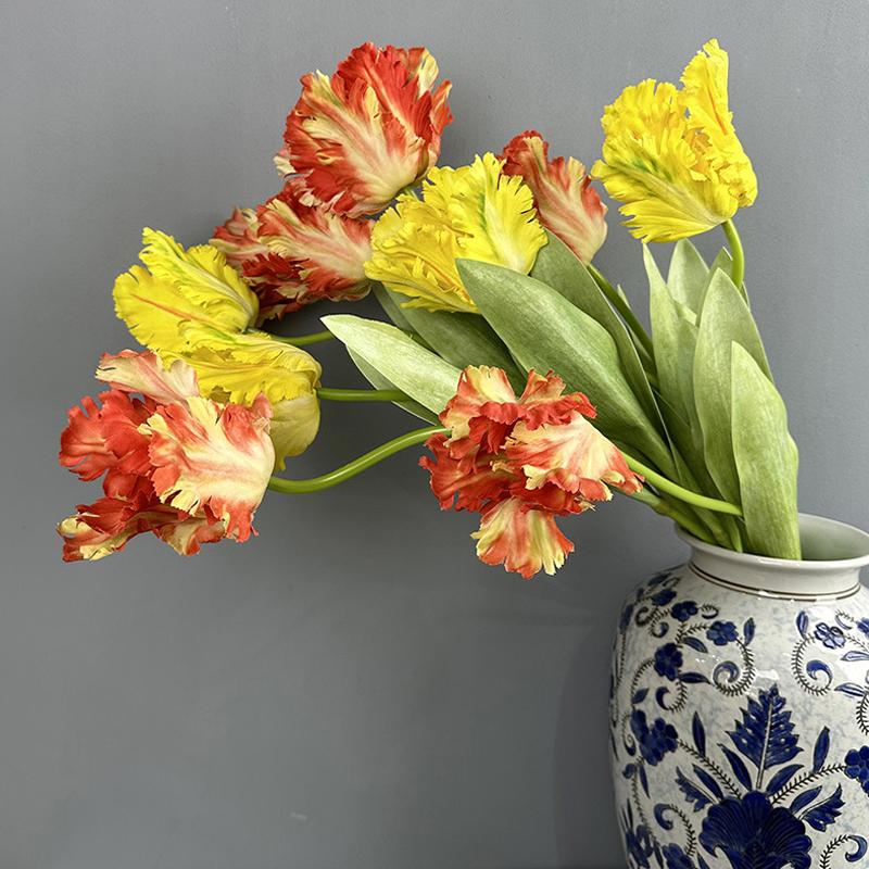 1 Stück Verschleißfest 68 cm Exquisite Verarbeitung Langstiel 3D Papageientulpe Kunstblume Künstliche Blume für Zuhause
