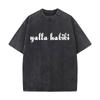 Rawe Daddy Bold Text Art Daily Commute Vintage Distressed T Shirt Loose Washed Sleeve