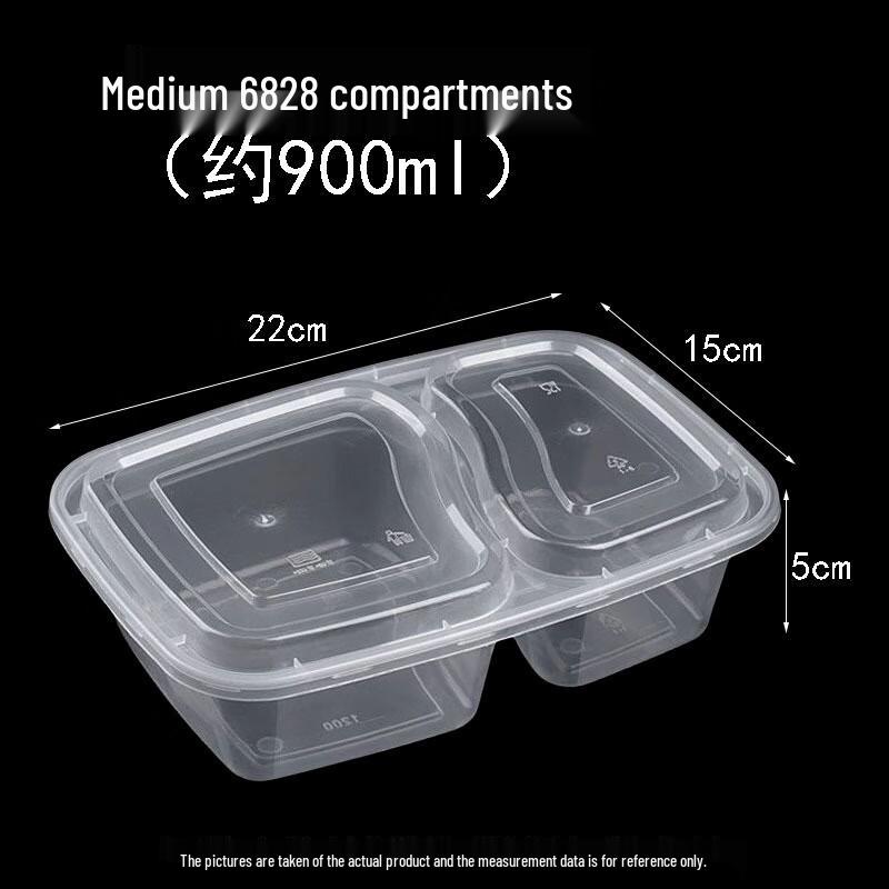 BOUSSAC Thickened Compartmented Microwaveable Disposable Lunch Box