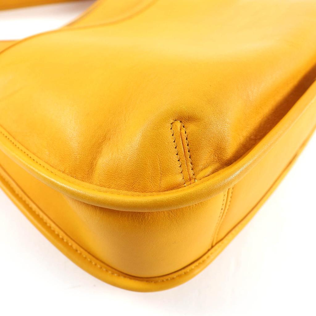 Excellent COACH Rare Color Old Coach Glove Leather One-Shoulder Bag Yellow 9047 Used