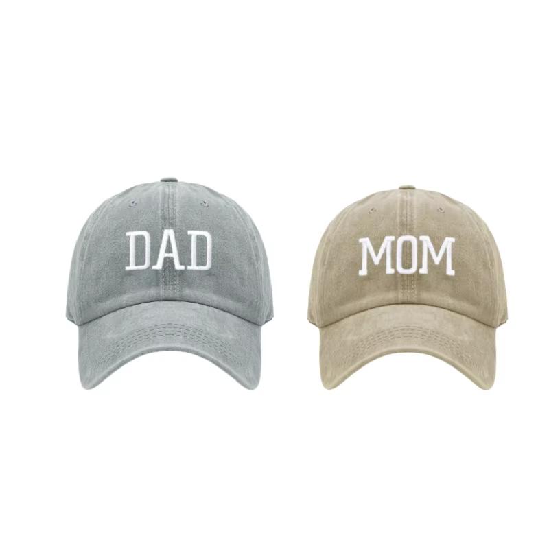 DAD MOM Embroidered Baseball Hat Retro Sports Casual Duck Tongue Hat Sun Hat