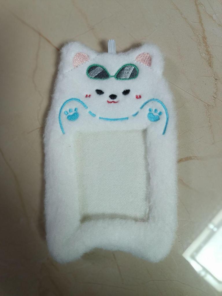 Chaveiro de Mochila de Pelúcia de Animal Fofo e Porta-Cartões - Pingente de 3 Polegadas para Fotos e Cartões