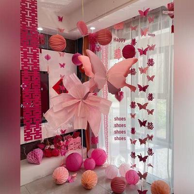 Wedding Room Decoration Set: Butterflies for Bride's Bedroom, Groom's New House, and Living Room Photo Background