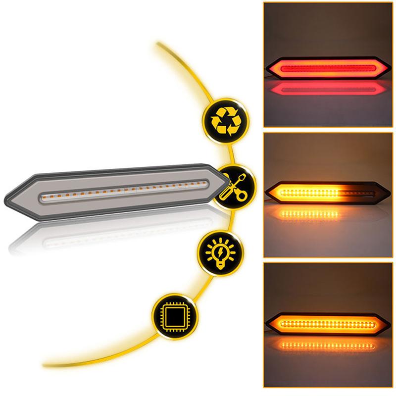3 In 1 100 Led Automobile Truck Trailer Light Waterproof Led Brake Tail Light 3D Flowing Signal Light Lamp Onesize
