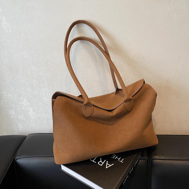 Autumn and winter suede big bag women's 2025 new trendy fashion retro tote bag simple large capacity armpit bag