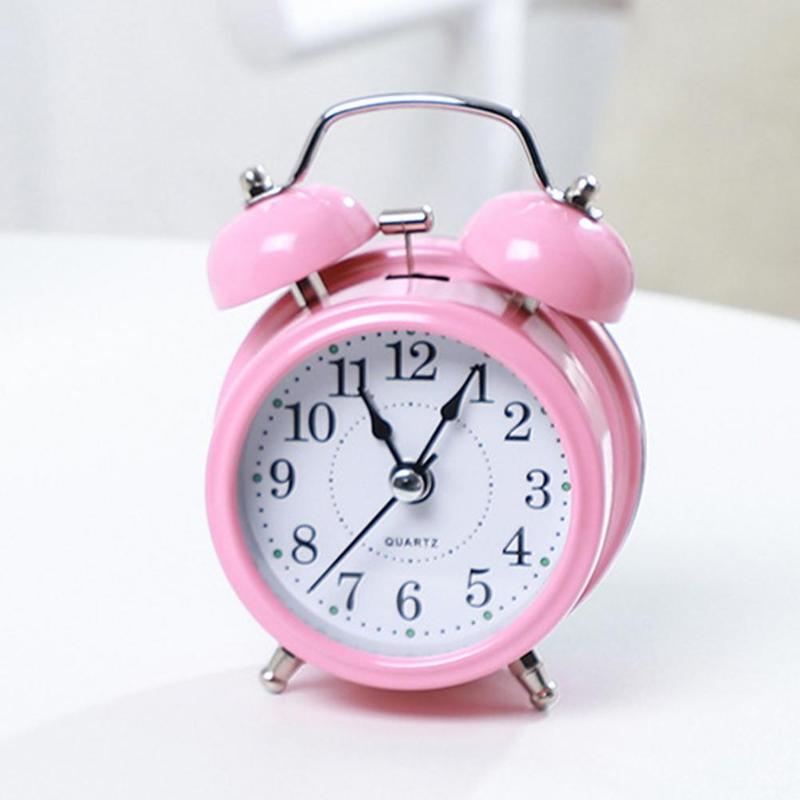 Alarm Clock Twin Bell Silent Movement Metal Heavy Sleepers Alarm Clock Luminous Alarm Clock