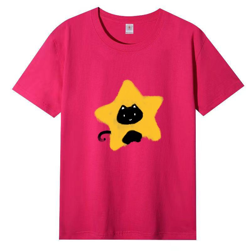 

Женская летняя популярная футболка с короткими рукавами из хлопка, дышащая, свободная футболка с принтом, повседневная 3XL