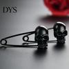 Unique Skull Accessory Brooch, Safety Pin Brooch with Lock Design, 3D Durable Metal Carving Halloween Punk for Jackets Lapels Backpacks Gift Men