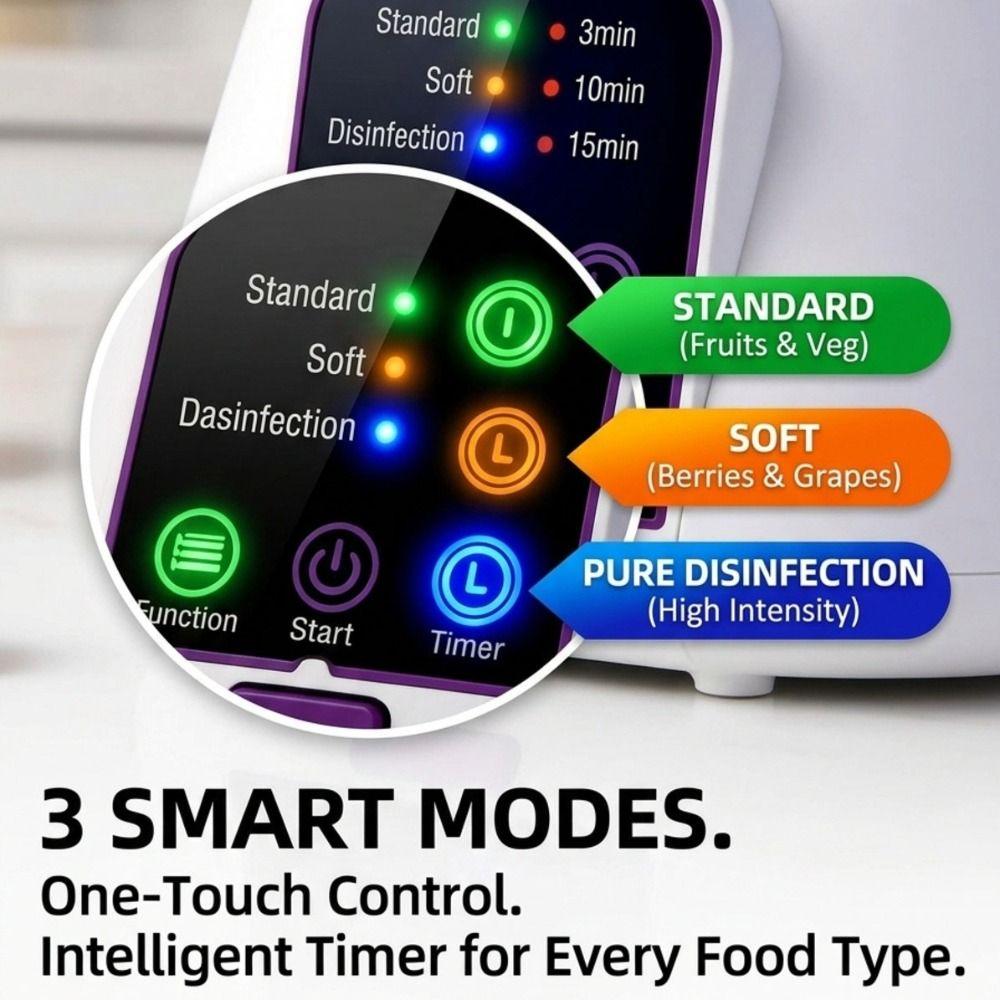 4000MAH Fruit Purifier 2.5L/3.8L Vegetable Washing Machine Food Purifier Machine Food Safety