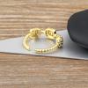 Nidin Luxury Women's Open Adjustable Ring Gold Plated 4 Colors Shine Zircon Jewelry Crystal for Female Engagement Party Gifts