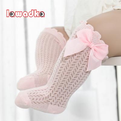 Baby Girl Socks Toddler Baby Bow Cotton Summer Mesh Thin Baby Knee Socks Newborn Infant Lace Long Baby Boys Socks 0-24Month