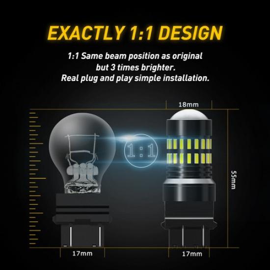 2X AUXITO 3156 3157 4157 LED Reverse Backup Light Bulbs 6000K Xenon White Bright