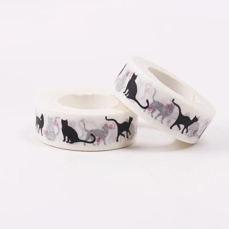 15mm X 10m Cute Cat Style Fashion Time Washi Tape DIY Scrapbook Sticker Label Masking Tape