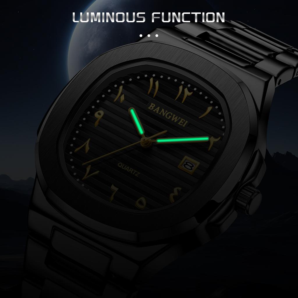 New Luxury Watch For Man Waterproof Luminous Date Stainless Steel Men Watch Casual Quartz Men's Watches Male Clock+BOX