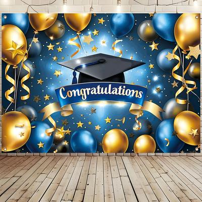 1 Abschlussfeier Banner Polyester Langlebig Wanddekoration Geeignet für Zimmer Fotostudio Zuhause und Außenrasen Dekoration