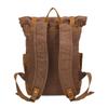 Retro Waxed Canvas Backpack with Leather Trim - Large Capacity, Pepper Salt Design, In Stock