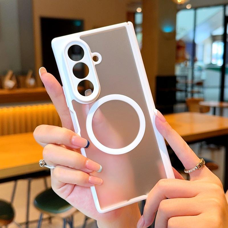 Applicable To Samsung Zfold1 Mobile Phone Case Magnetic Charging W11 Dual Central Axis FOLD1 Lens  Skin Matte Case