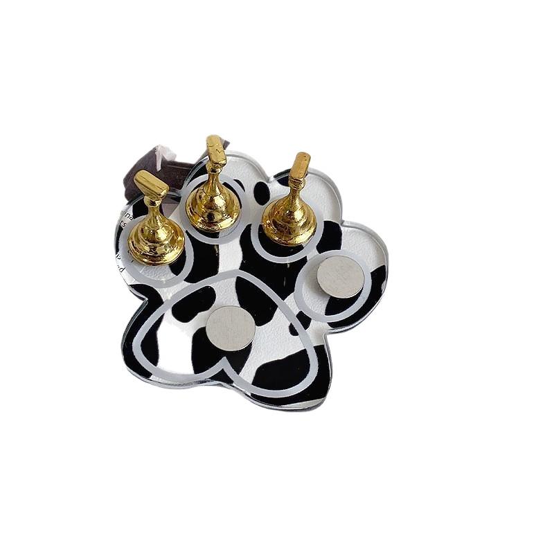 Cat Paw Magnetic Nail Tip Holder Manicure Practice Display Stand Press On Nail Training Showing Shelf Rack
