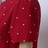 ZANZEA Women Short Puff Sleeve Polka Dot Slim Waist Casual A-line Dress